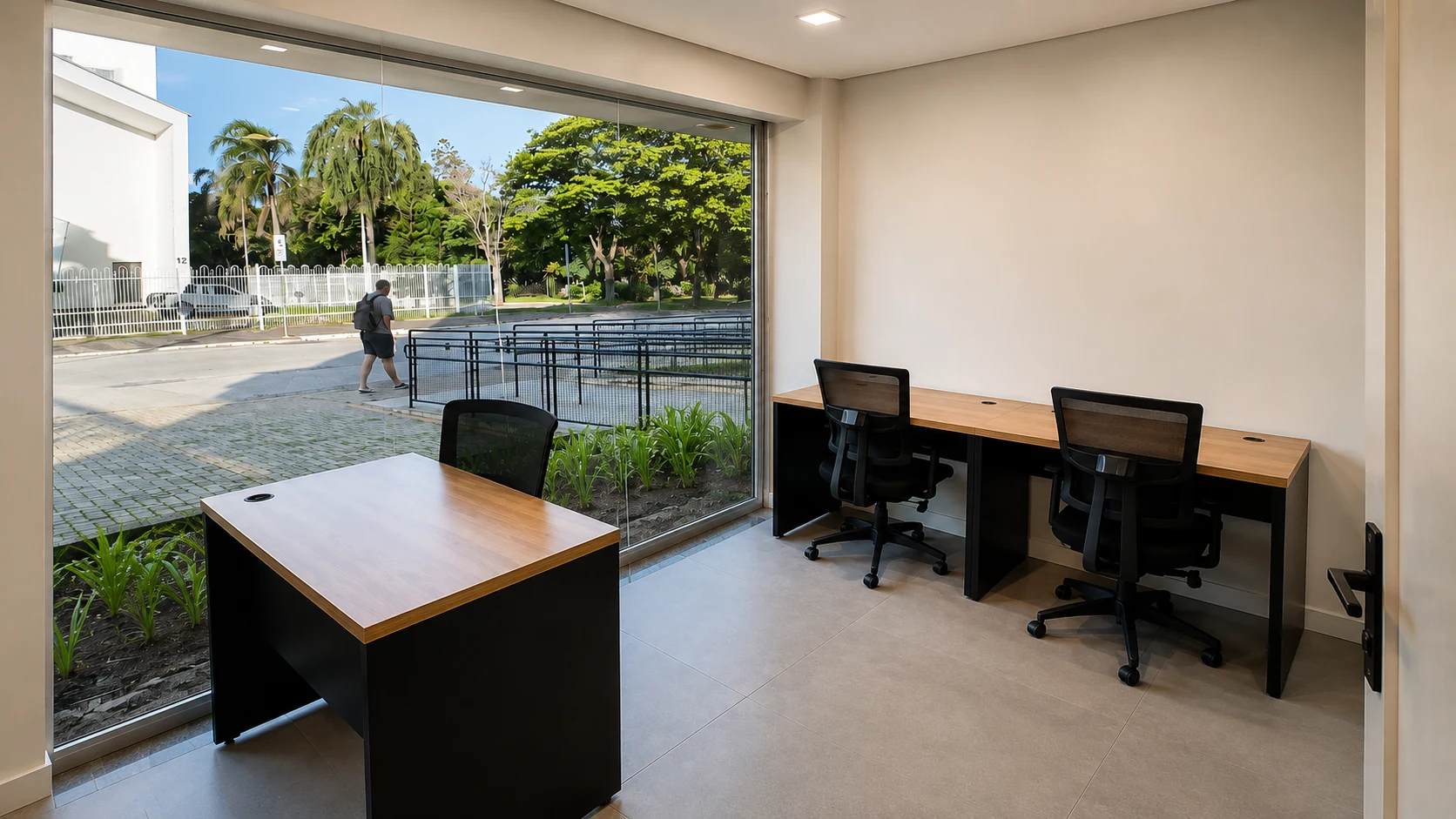 Sala privativa pronta para equipe em ambiente reservado